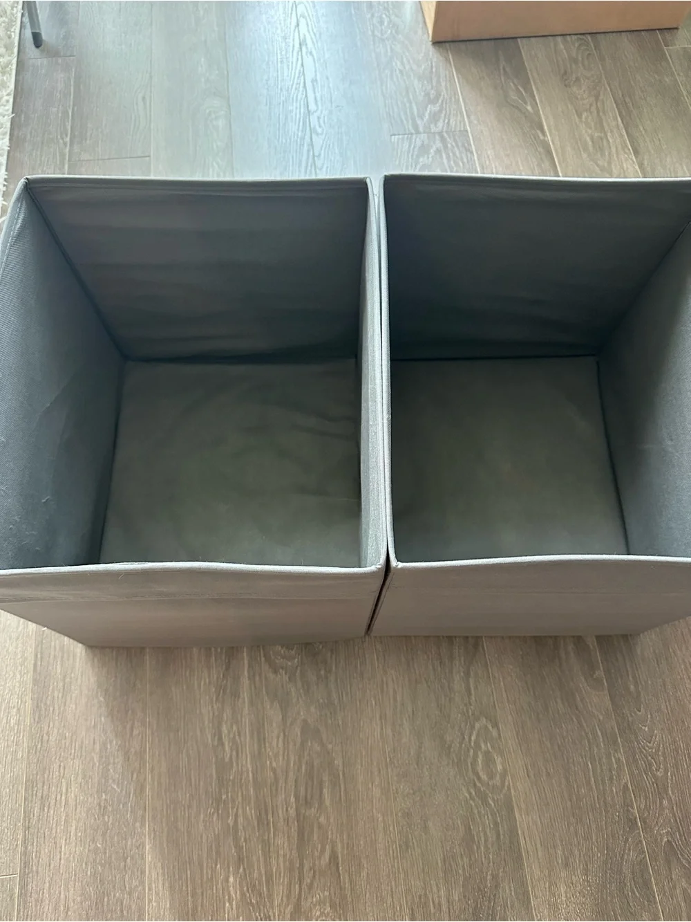 IKEA DRONA Boxes Set of 2 Gray Storage Cubes fits IKEA Kallax